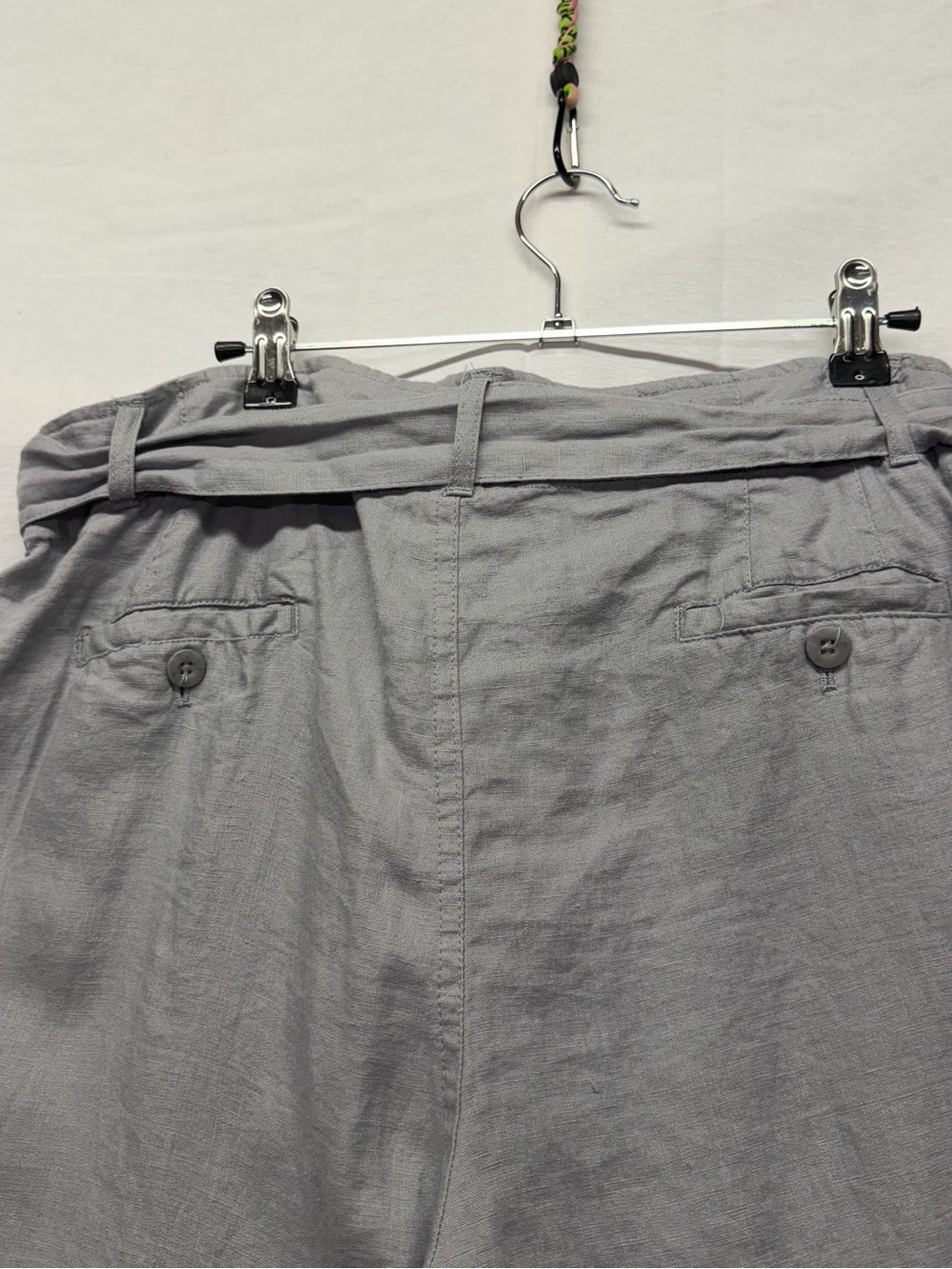 Adrienne Vittadini Light Gray Wide-Leg Linen-Blend Pants‎ size 14 - Picture 7 of 8